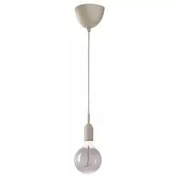 GRAVACKA / MOLNART Visilica sa sijalicom, bež/sivo bistro staklo, 125 mm