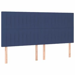 Vidaxl Vzglavje postelje modro 200x5x118/128 cm blago