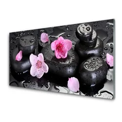 tulup.si Slika na steklu Flower stones art 100x50 cm 2 obešalnika