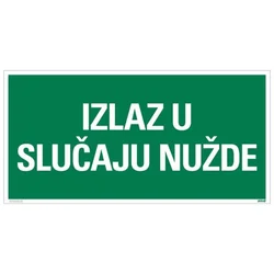 Znak - izlaz u slučaju nužde - 150x300mm
