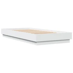Vidaxl Posteljni okvir bel 90x200 cm inženirski les