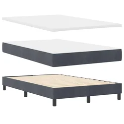 Vidaxl LED Box Spring Postelja Temno siva 120 x 190 cm Žamet