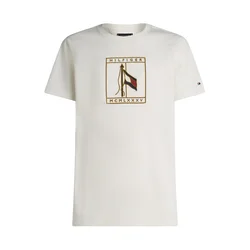 TOMMY HILFIGER Majica kremna/marine/sepija/temno rdeča