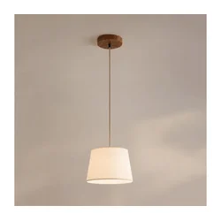 Luster na sajli AIDA 1xE27/15W/230V, prečnik 25 cm, hrast/krem