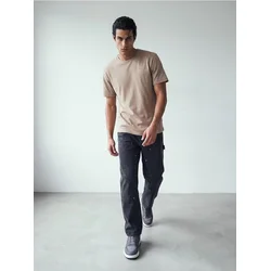 Sinsay - Pamučna comfort majica - BEŽ