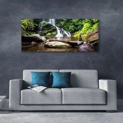 tulup.si Slika na platnu Forest stream slap narava 140x70 cm