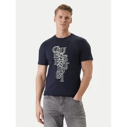 Guess Majica M6GI10 K2991 Mornarsko modra Slim Fit