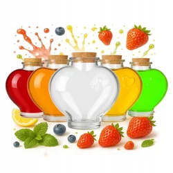BE 5x steklenih steklenic LOVE 650 ml v obliki srca za vino in alkohol