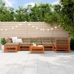 Set lounge namještaja za vrt 8 pcs Vosak Smeđa Masivna borovina
