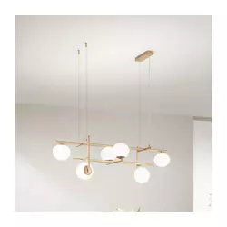 Ondaluce - Luster na sajli JEWEL 6xE14/10W/230V zlatna/bela
