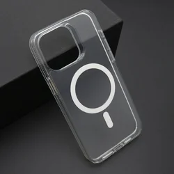 Futrola COLOR FRAME MagSafe za iPhone 15 Pro Max/ srebrna (providna)