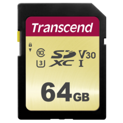 Transcend SDXC 500S 64GB Class 10 UHS-I U3 V30
