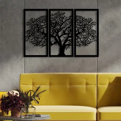 Atelier Del Sofa Zidna dekoracija Berceste 2, 103x66 cm, 1.2mm, Crna