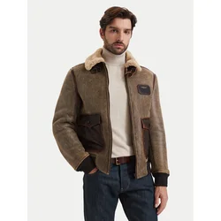 Aeronautica Militare Usnjena jakna 262PN0165U100876 Rjava Regular Fit