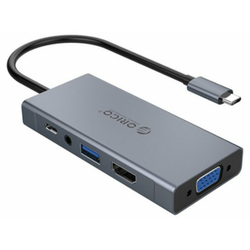 Priključna postaja USB-C, 5 in 1, USB 3.0, HDMI, VGA, avdio, PD