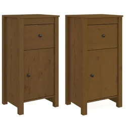 Vidaxl Komoda 2 kosa medeno rjava 40x35x80 cm trdna borovina
