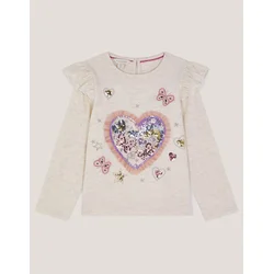 Monsoon Children Majica za devojčice Sparkle Heart, Boja slonovače