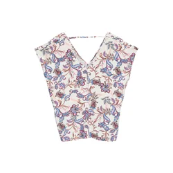 VERO MODA Bluza VMCHERIE  svetlo modra / rjava / roza / off-bela