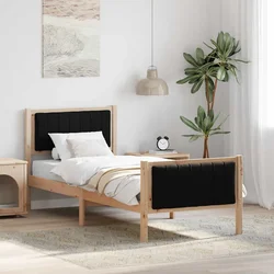 Okvir kreveta Smeđa i crna 80 x 200 cm Masivna borovina
