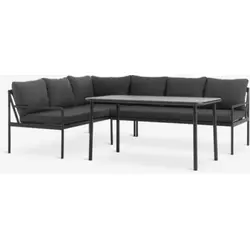Lounge ugaona garnitura za 6 osoba crna