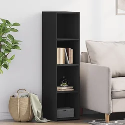 Visoka komoda crna 30x41x124 cm od konstruiranog drva