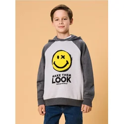 Sinsay - Dukserica sa štampom SmileyWorld® - svetlo siva