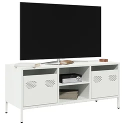 TV ormarić bijeli 101,5x39x43,5 cm hladno valjani čelik