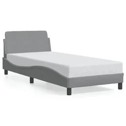 Vidaxl Posteljni okvir Dover svetlo siv 90x190 cm blago