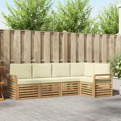 Set vanjskih sofa 5 pcs Bijela i krem 249 x 130,5 x 73 cm
