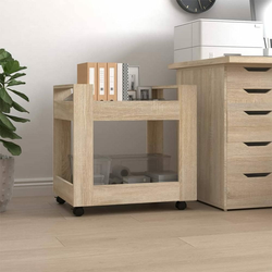 Kolica za radni stol boja hrasta 60x45x60 cm konstruirano drvo