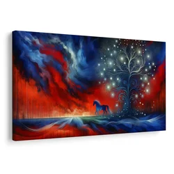 Slika konj in drevo življenja - 90x60