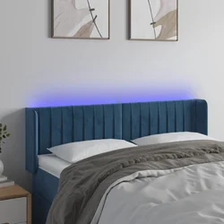 LED uzglavlje tamnoplavo 147x16x78/88 cm baršunasto
