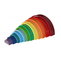 HANAH HOME Drvena igračka Valdorf Rainbov, Šarena, 12 delova