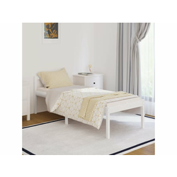 VIDAXL okvir za krevet od masivne borovine, bijeli, 90 x 200 cm