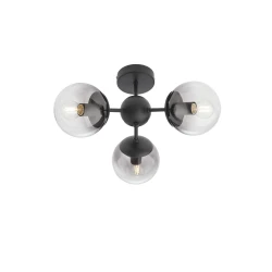 Redo 01-2176 - Luster na šipci SEMIA 3xE14/28W/230V crna/dimljena