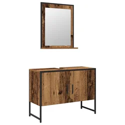 Set namještaja za kupaonicu Zidne 2 pcs Smeđa Konstruirano drvo