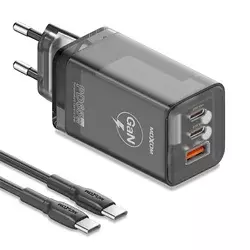 Moxom Kućni punjač LX-HC824 60W PD Type C na Type C, Crni