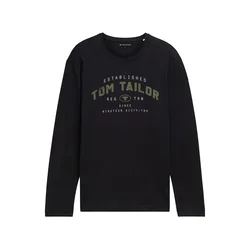TOM TAILOR Majica  siva / črna / bela