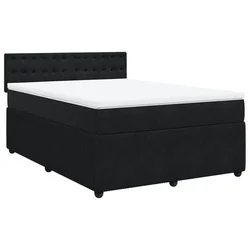 Vidaxl Box spring postelja z vzmetnico črna 160x200 cm žamet