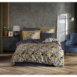 Natali Gold Anthracite Tencel Satin Set Posteljine