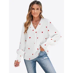 Cupshe Bluza Embroidered Heart bela