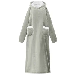 vidaXL Odeja s kapuco Siva xl Flis in flanel