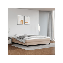 Madrac s oprugama srednje tvrdoće boja cappuccina 160x200x20 cm od umjetne kože