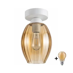 BRILAGI - LED plafonsko svetlo R GLASS 1xE27/60W/230V O 17 cm bela/dimljeno bež