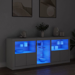 Komoda s LED svjetlima bijela 162 x 37 x 67 cm