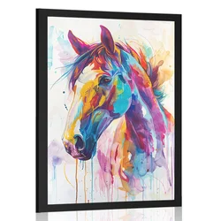 Plakat konj v imitaciji umetniške slike - 60x90 black