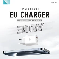 Kućni punjač KONFULON Joko JK87 PD 30W/ USB Q.30W sa kablom USB na Type-C beli 1m