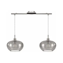 BRILAGI - LED luster na sajli RETRO GLASS 2xE27/60W/230V mat hrom/zadimljeno siva