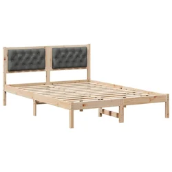 Vidaxl Konstrukcija postelje z vzglavjem Temno siva 140 x 200 cm