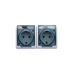 Hermes hermetična Schuko vtičnica z/z dimno loputo 16A IP44 bela 0325-01